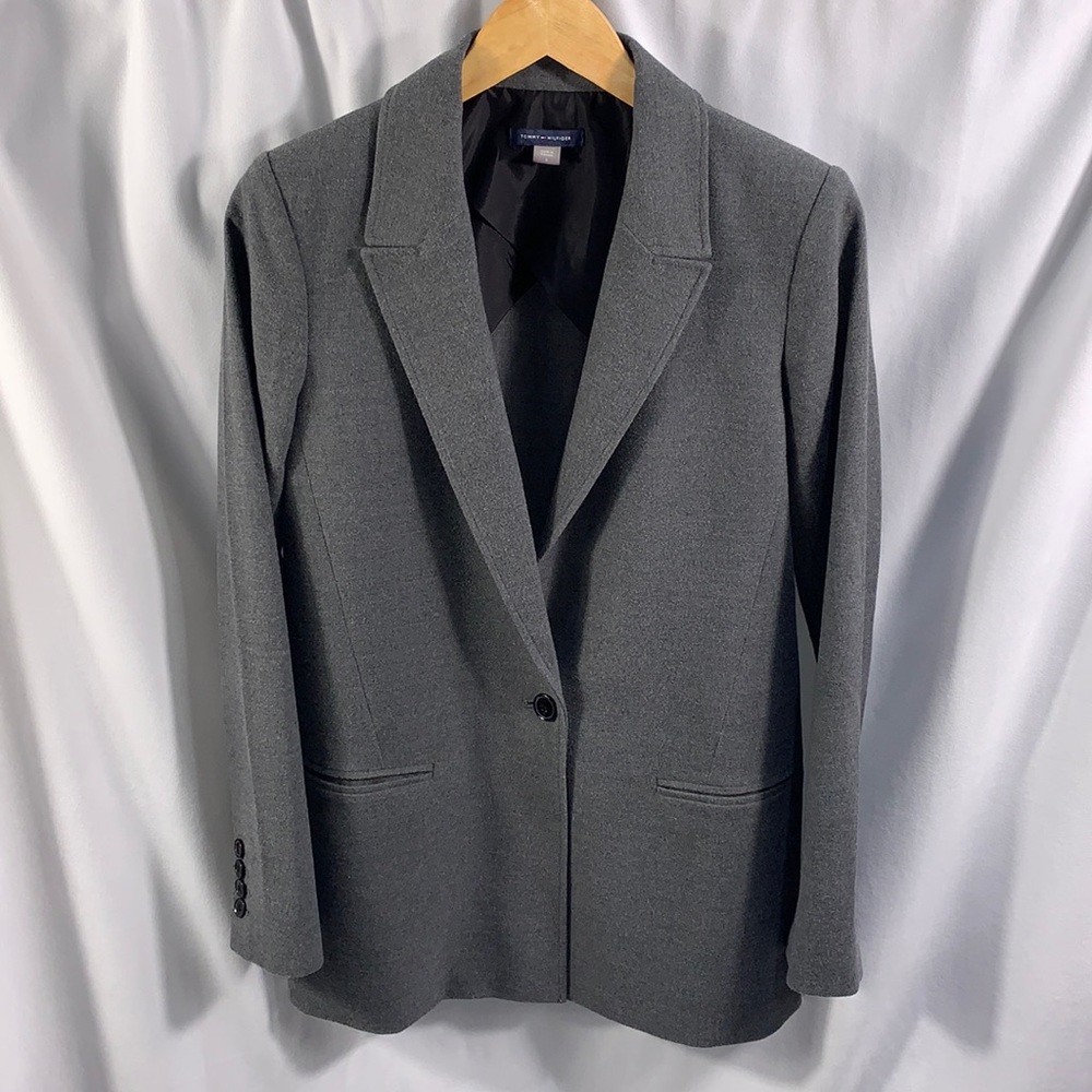Tommy Hilfiger Grey Single-Breasted Blazer Size 6